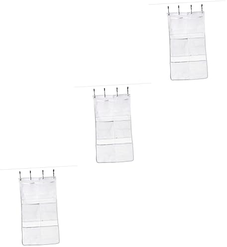 Zerodeko 3-Piece Mesh Shower Organizer with Pockets for bathroom storage