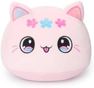 Cute Cat Plush Pillow 7 Rainbow Pink Kitten Stuffed Animal