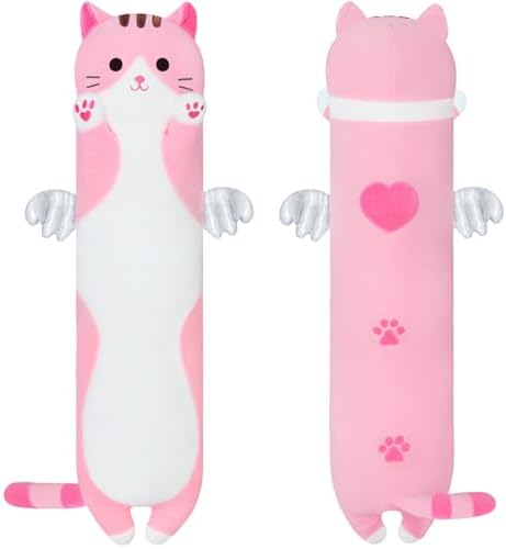 Cute Pink Kitten Plush Pillow - Soft and Adorable