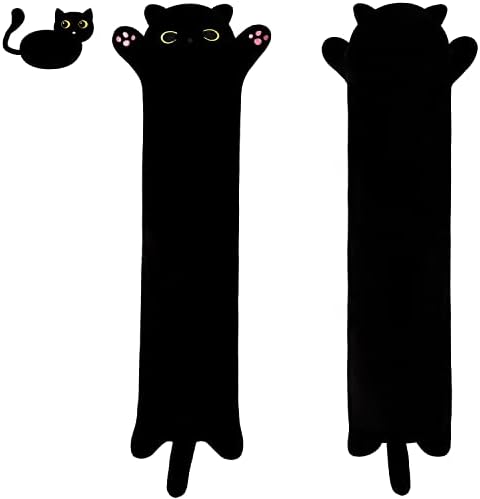 Vivid Long Plush Cat Pillow for Kids and Girlfriend 70CM Full Black