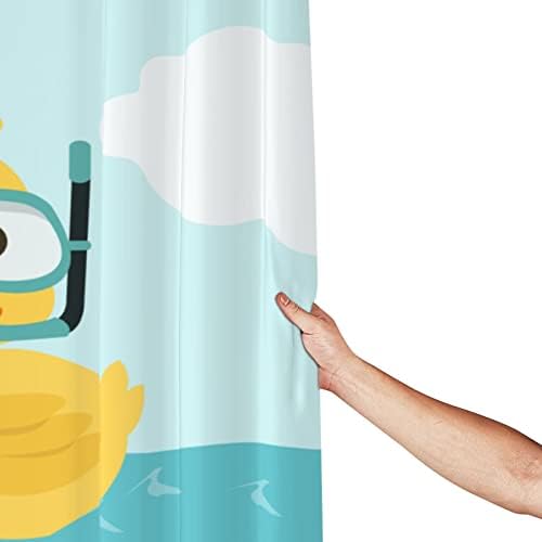 Lovetar Cute Duck Kids Waterproof Shower Curtain Set