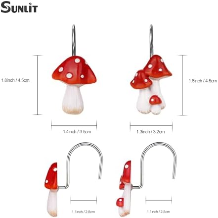Sunlit Mushroom Decorative Shower Curtain Hangers