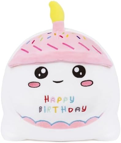 Yeqivo Birthday Cat Plush Pillow for Kids White 98 25cm