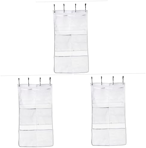 Zerodeko 3-Piece Mesh Shower Organizer with Pockets for bathroom storage