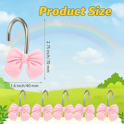 12-Piece Pink Resin Bow Hangers Set for Girls and Princesses