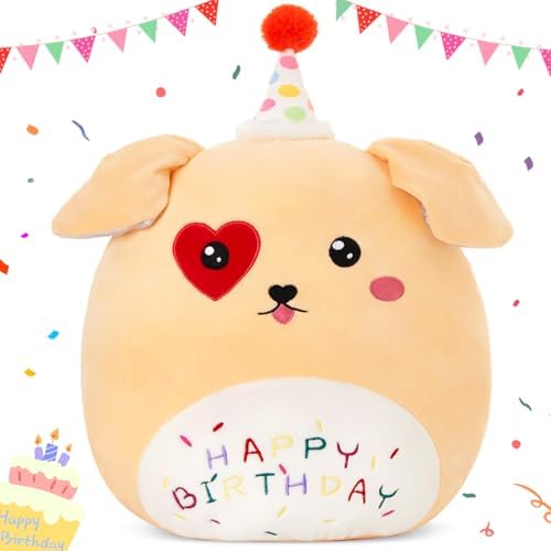 14 Happy Birthday Cuddly Puppy Plush Pillow Gift