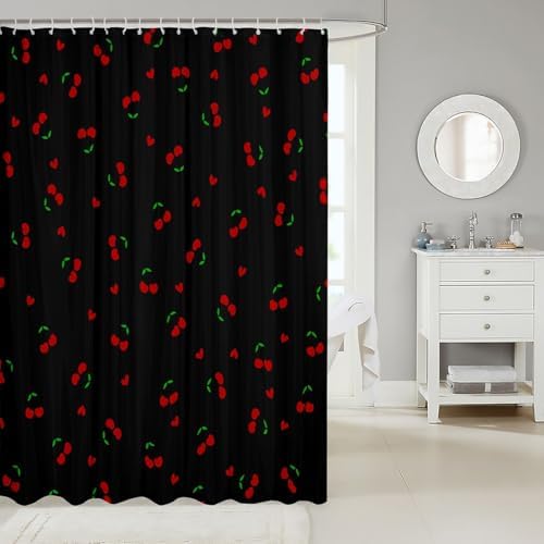 Feelyou Kids 72x72 Shower Curtain Set - Cherry Pattern