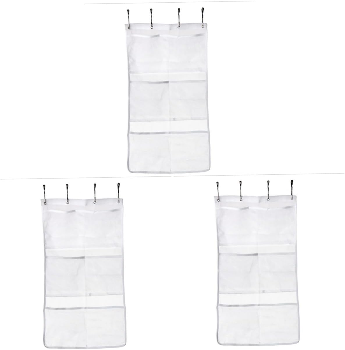 Zerodeko 3-Piece Mesh Shower Organizer with Pockets for bathroom storage