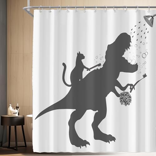Super Fun Dinosaur Shower Curtain for Kids Waterproof Durable