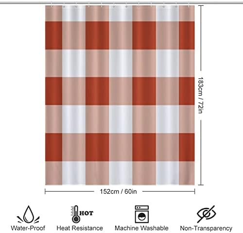 UanMere Buffalo Check Tartan Plaid Shower Curtain for Bathroom