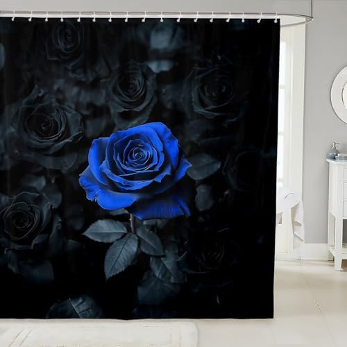 Beautiful Rose Floral Shower Curtain Set