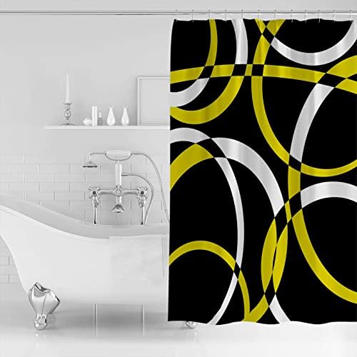 Sturdy waterproof shower curtain for bathroom with abstract geometric design