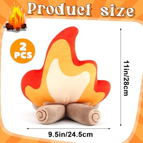2 Pce Campfire Plush Fake Fire Decor PullCrease