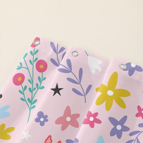 Qoomo Cartoon Axolotl Pink Bath Shower Curtain 72x72 inches