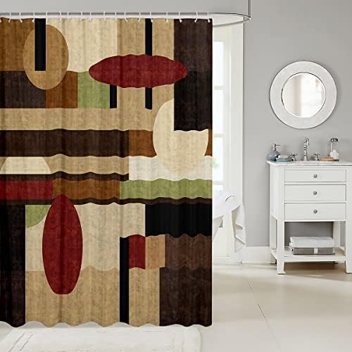 Retro GeometryAbstract 72x72 inch Bath Shower Curtain