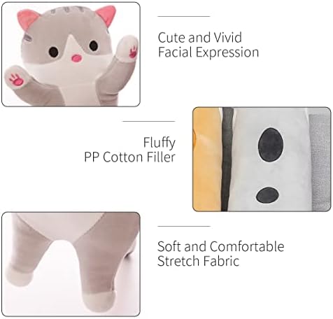 Cute Long-Legged Cat Body Pillow for Kids and Adults