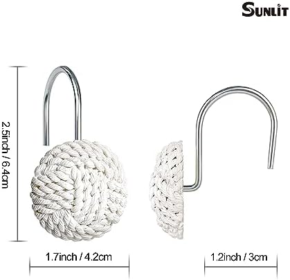 Sunlit Decorative Boho Knots Shower Curtain Hangers