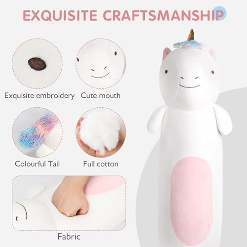 Perfect for Kids Rainbow Unicorn Plush Body Pillow