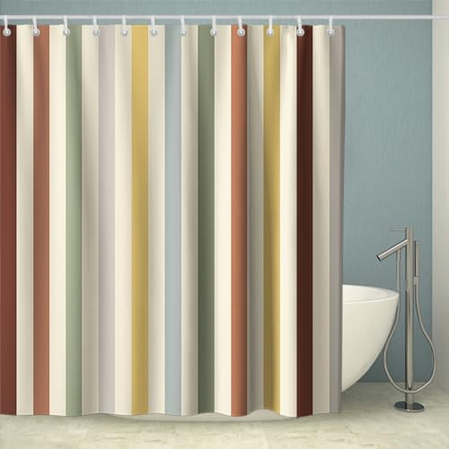 OTRANTO Stripes Shower Curtain Set 72x72