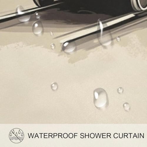 Watercolor Retro Rail Car Shower Curtain Set
