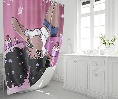 Perfect Gift for Girls African American Black Girl shower Curtain Set