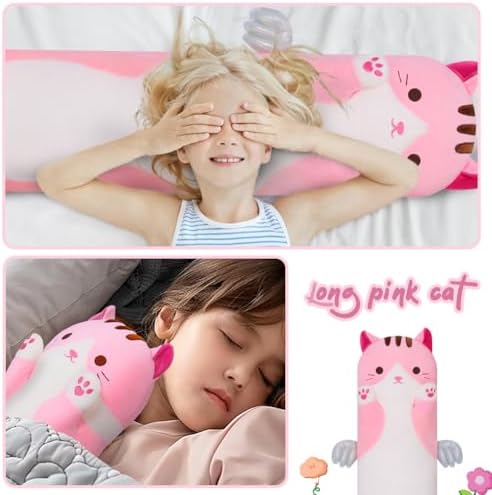 Cute Pink Kitten Plush Pillow - Soft and Adorable
