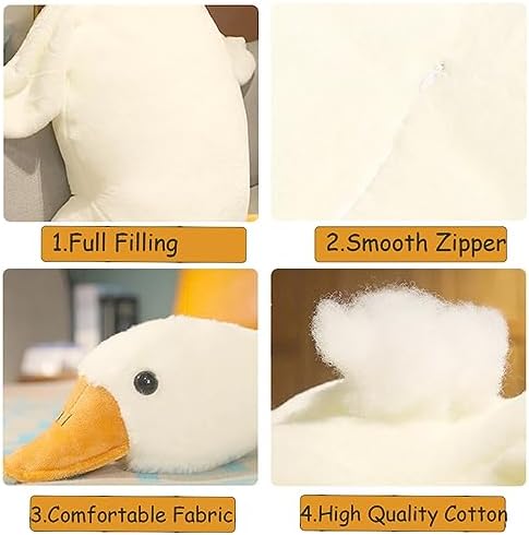 195 Inches White Goose Plush Pillow Toy