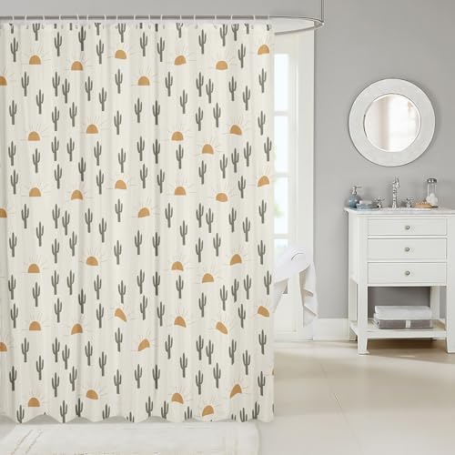 Feelyou Cactus Boho Succulent Shower Curtain for Kids