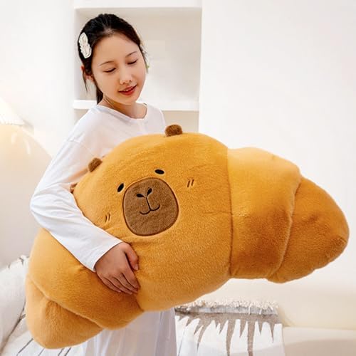 Capybara Croissant Plush Pillow