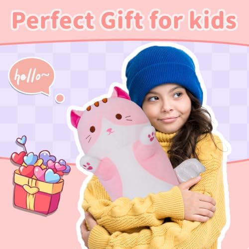 Cute Pink Kitten Plush Pillow - Soft and Adorable