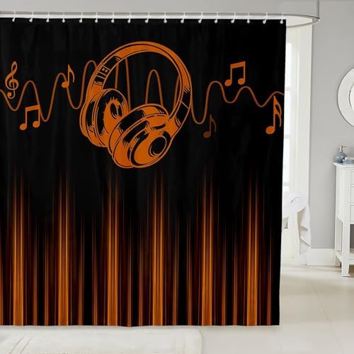 Joyful Music-Themed 72x72 Shower Curtain for Kids