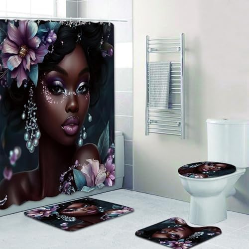 Stylish 4-Piece Set Unique African American Bathroom Design