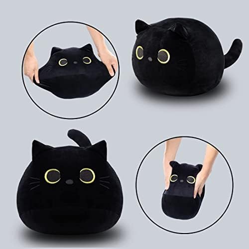 Adorable Black Cat Plush Pillow for Kids Adults