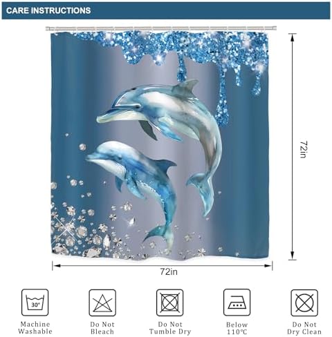 Riyidecor Dolphin Beach Decor Set for Your Bathroom