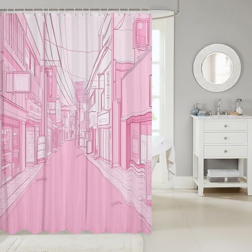 Girls Retro Ukiyoe Bath Curtain Set