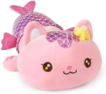 Cute Mermaid Kitten Plush Pillow for Kids