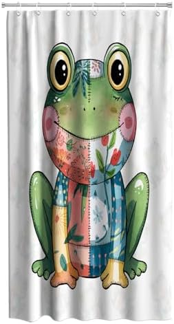 OTRANTO Fun Frog Shower Curtain Set