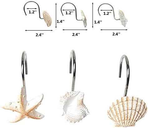 YUKUNTANG Seashell Shower Curtain Hooks