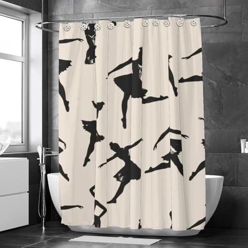 Dancing Ballet Girls Prints Shower Curtain Set