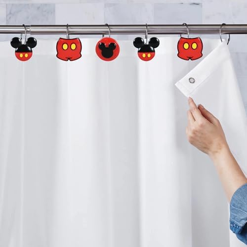 12-Piece Mouse-Themed Stainless Steel Shower Curtain Hooks Set