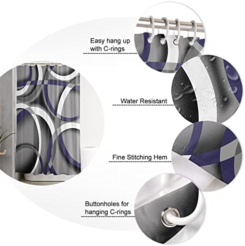 TocaHome Waterproof Shower Curtain with Hooks 36 x 78 inch