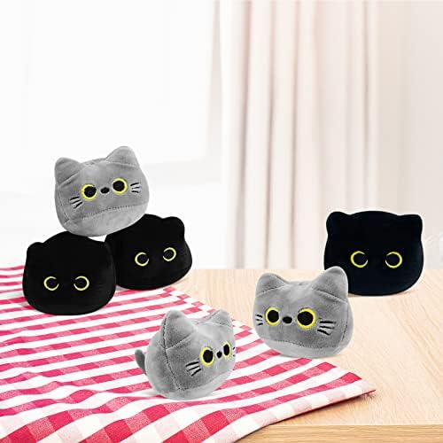 Cute Black Cat Plush Toy Bag 6pc Pink