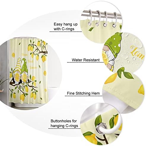 TocaHome Waterproof Summer Shower Curtain Set 72x78 Polygons Machine Washable