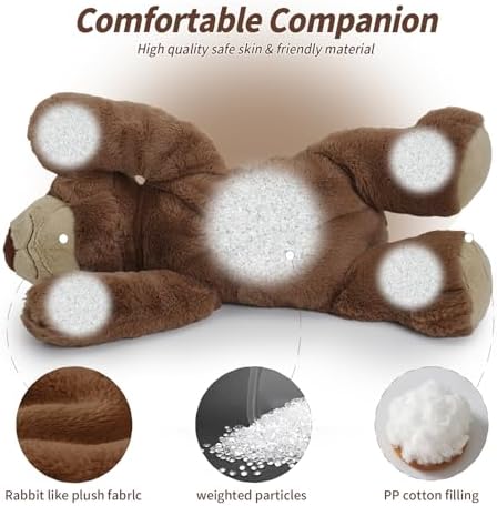 OSOCU 2 lb Weighted Stuffed Brown Bear - 16 Plush Animal Pillow Toy