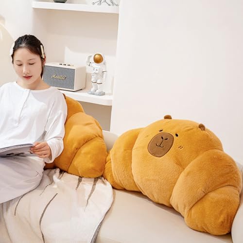Capybara Croissant Plush Pillow