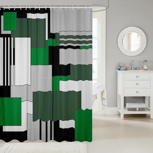 Moody Modern Geometric Square Shower Curtain