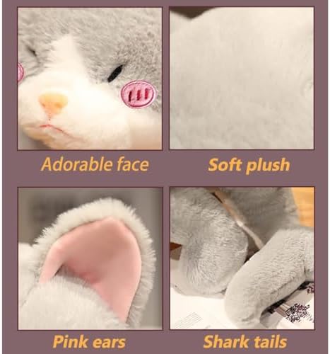 Hofun4U Cat Plush Pillow with Shark Tail - Super Cute