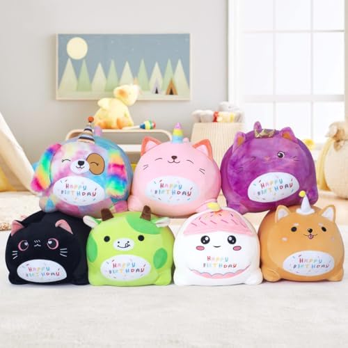 Yeqivo Birthday Cat Plush Pillow for Kids White 98 25cm