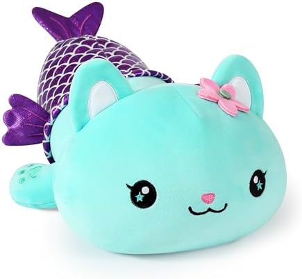 Onsoyours 12 Inch Cute Kitten Mermaid Plush Pillow