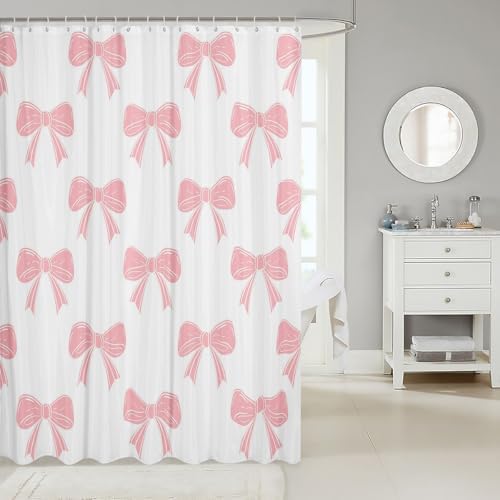 Gpictured Bow Bath Curtain for Kids Adults 72x72 Unique Fun Waterproof